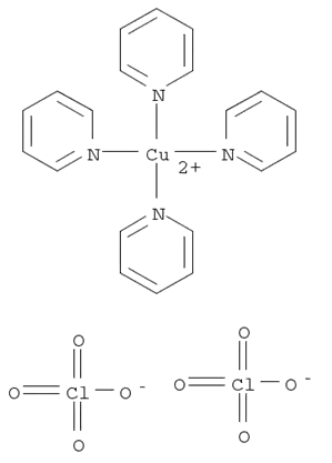 Molecular Structure of 15625-52-2 (Copper(2+), tetrakis(pyridine)-, diperchlorate)
